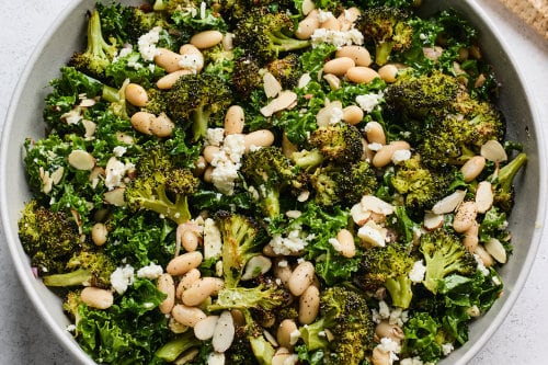 Lemony Roasted Broccoli Salad With White Beans and Kale