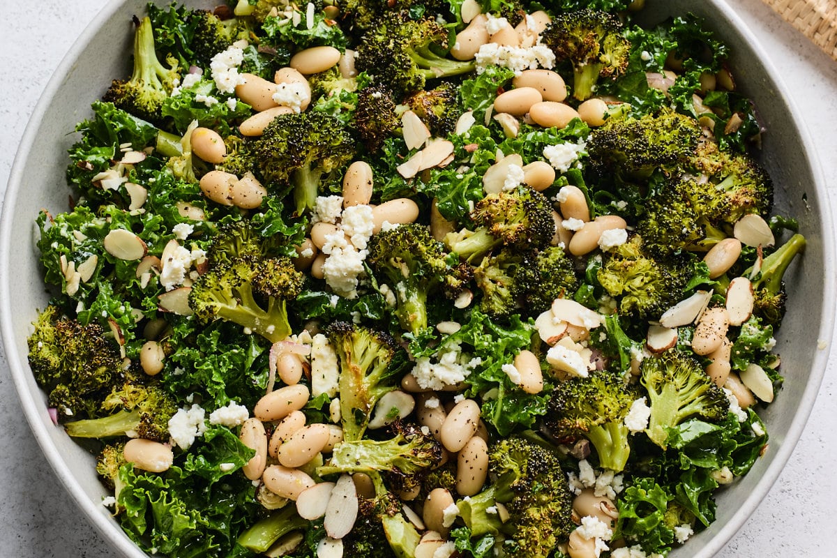Lemony Roasted Broccoli Salad With White Beans and Kale