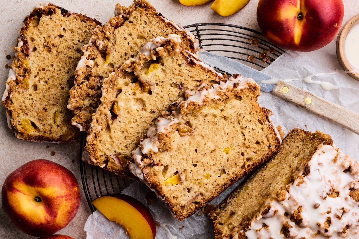 Peach Cobbler Quick Bread