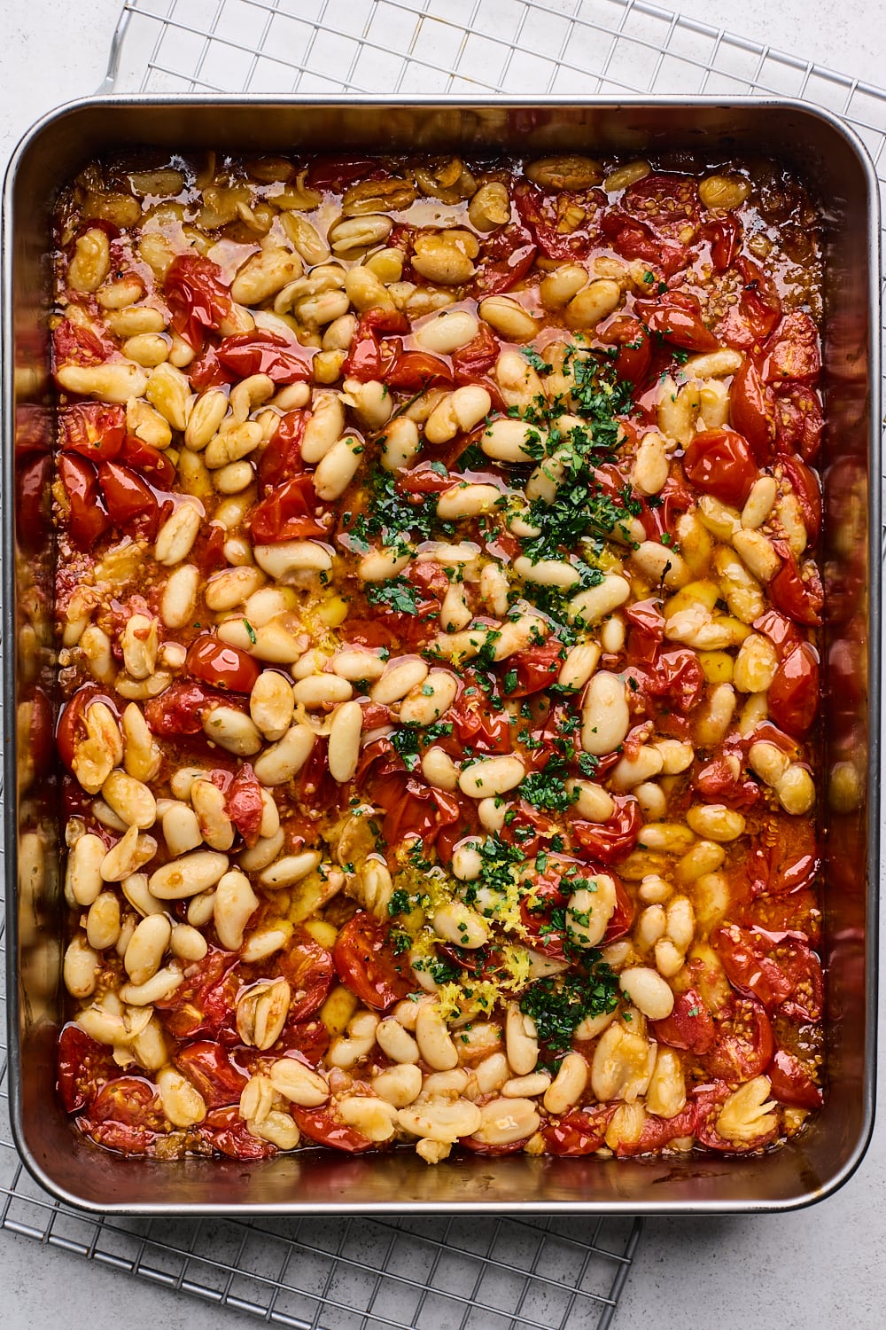 Roasted Tomatoes and White Beans