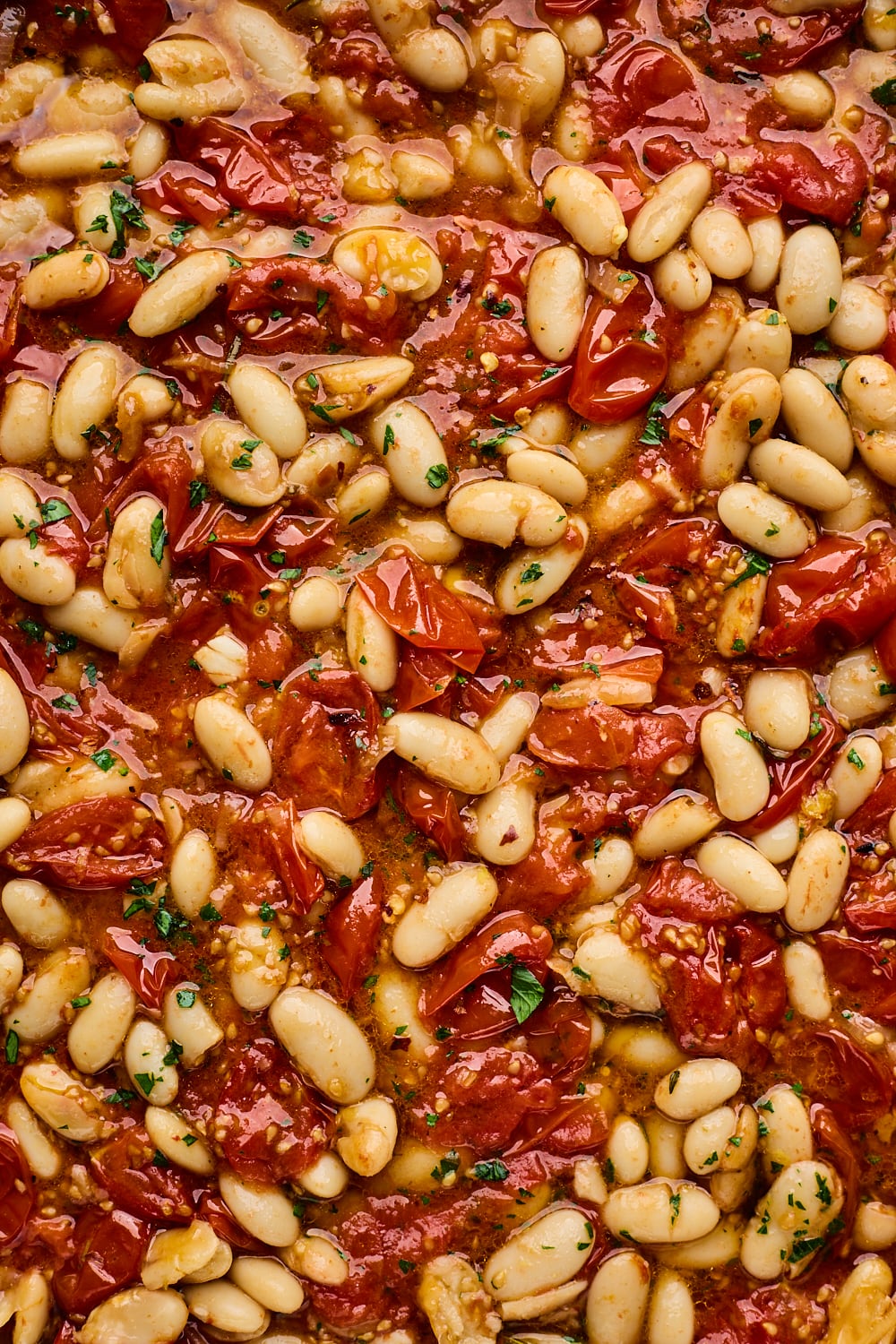 Roasted Tomatoes and White Beans