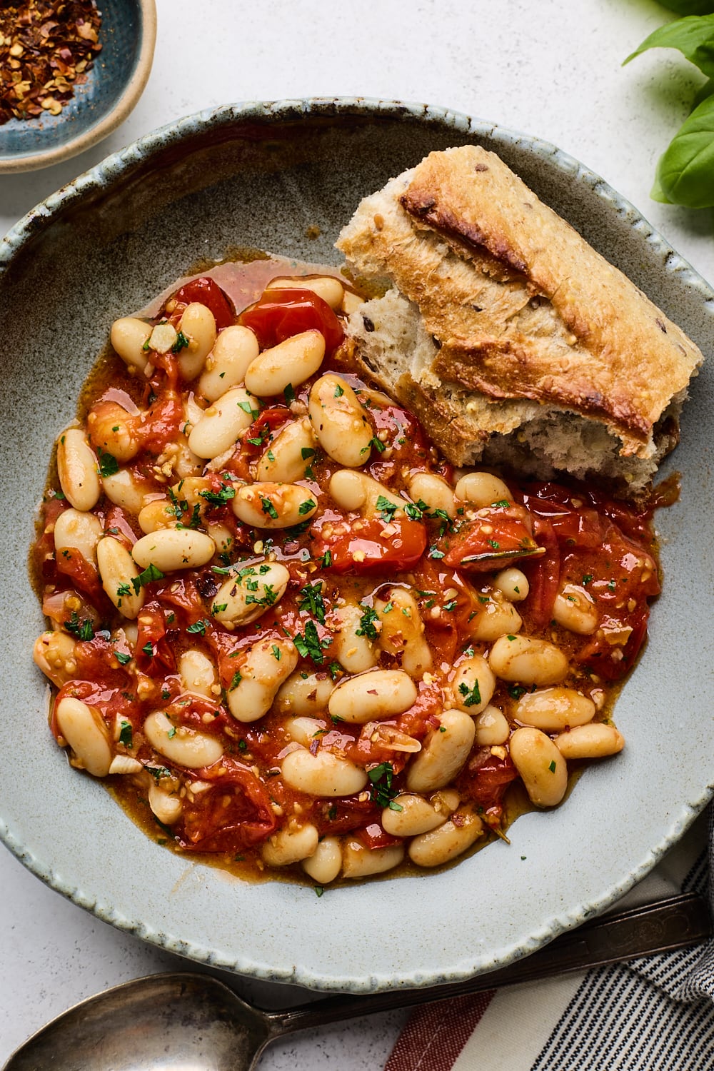 Roasted Tomatoes and White Beans