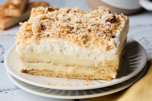 Easy No Bake Greek Napoleon Cake (Mille Feuille Dessert)