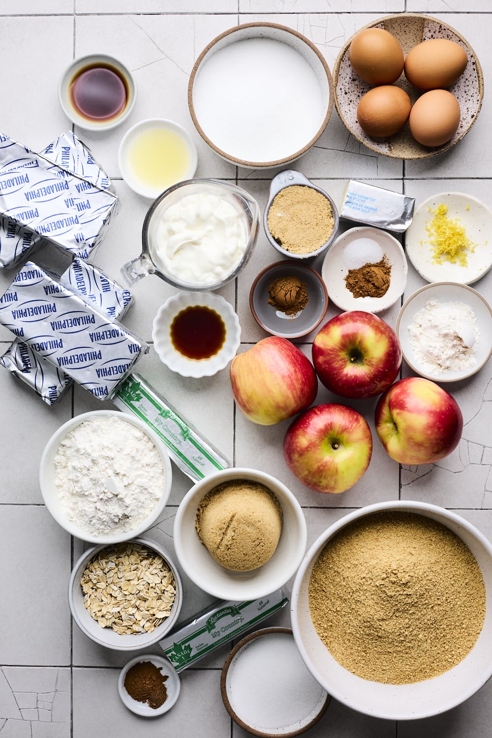Apple Crumble Cheesecake Bars Ingredients