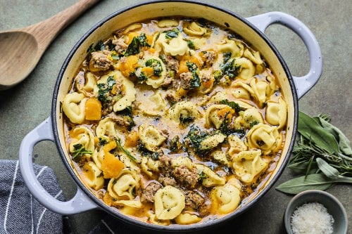 Butternut Squash Sausage and Tortellini Soup