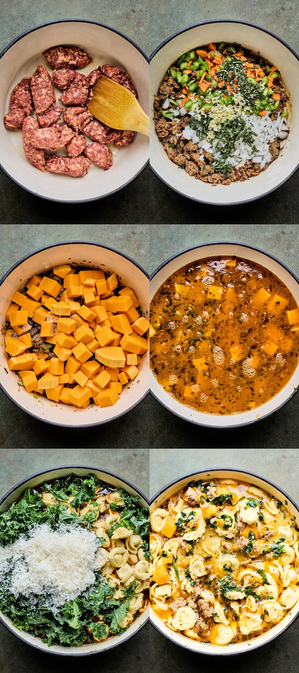 Butternut Squash Sausage and Tortellini Soup