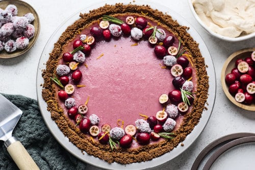 Cranberry Orange Custard Tart