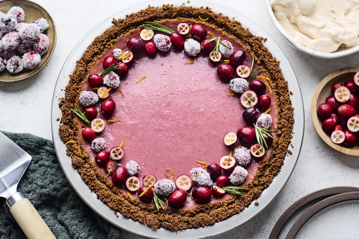 Cranberry Orange Custard Tart