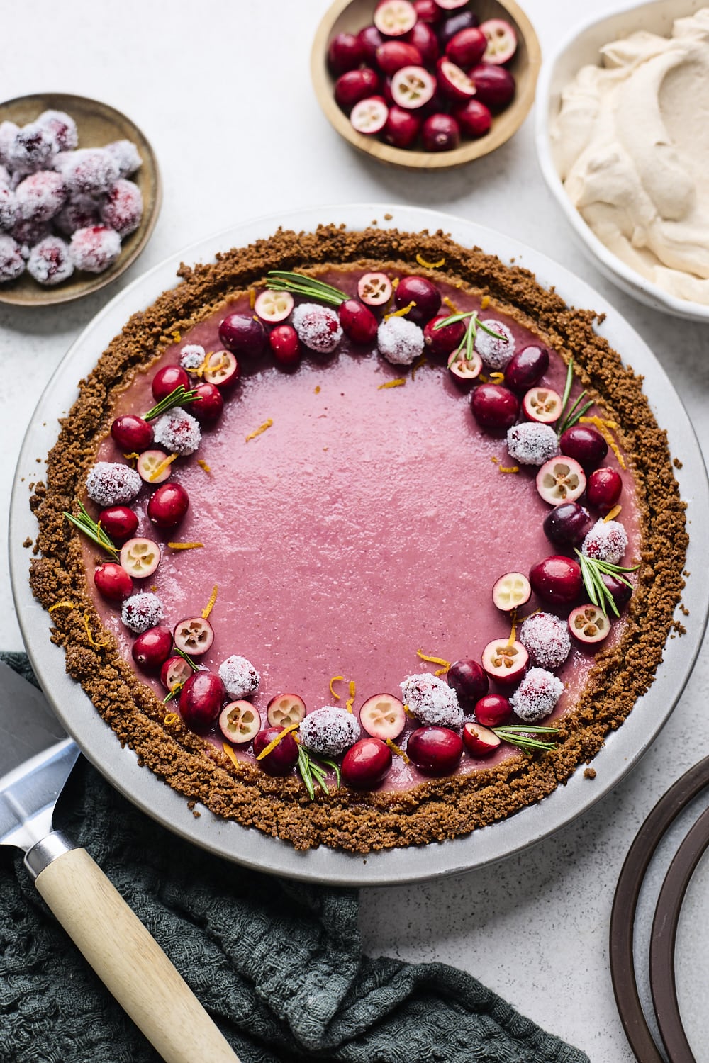 Cranberry Orange Custard Tart
