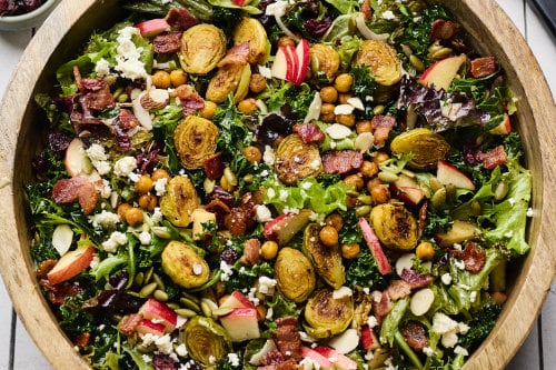Roasted Brussels Sprout and Chickpea Salad