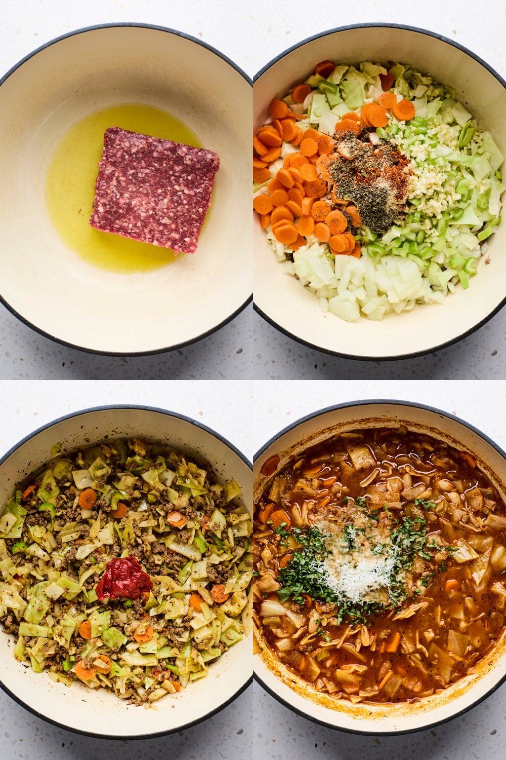 Ground Beef and Cabbage Soup With White Beans