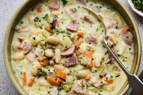 Creamy Ham Bone Soup With White Beans