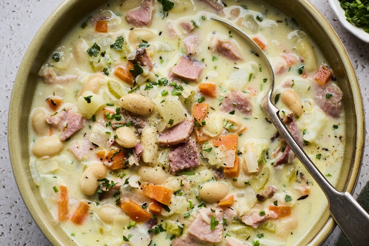 Creamy Ham Bone Soup With White Beans