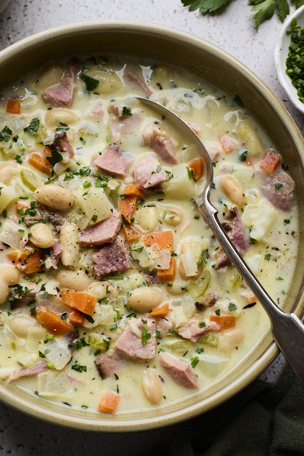 Creamy Ham Bone Soup With White Beans