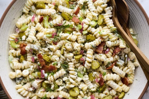 Creamy Dill Pickle Pasta Salad