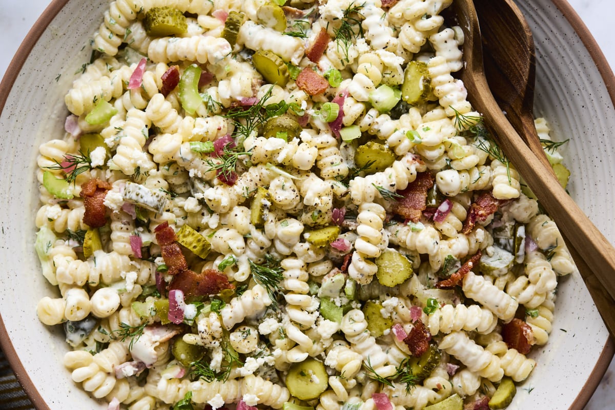 Creamy Dill Pickle Pasta Salad