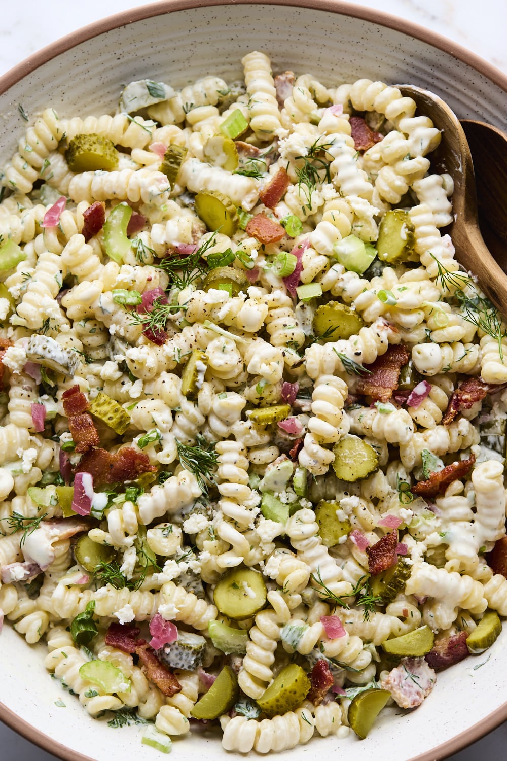 Creamy Dill Pickle Pasta Salad