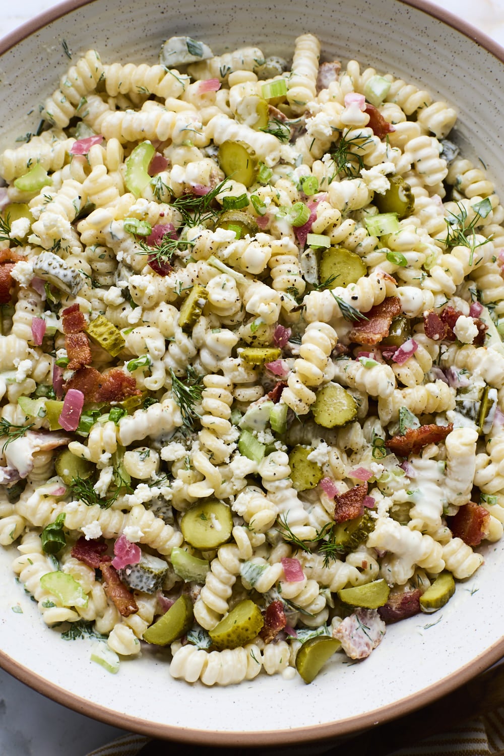 Creamy Dill Pickle Pasta Salad
