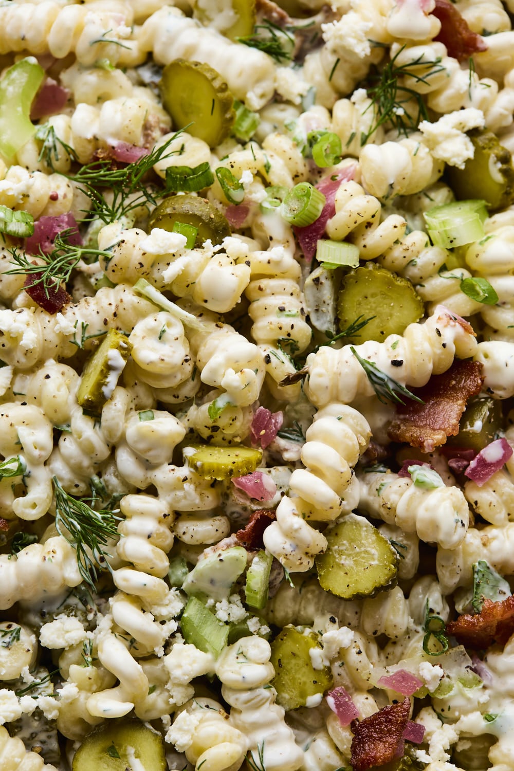 Creamy Dill Pickle Pasta Salad