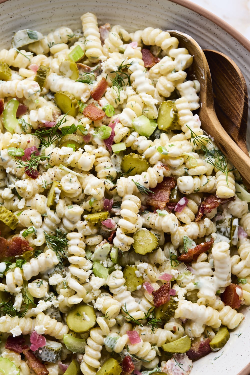 Creamy Dill Pickle Pasta Salad