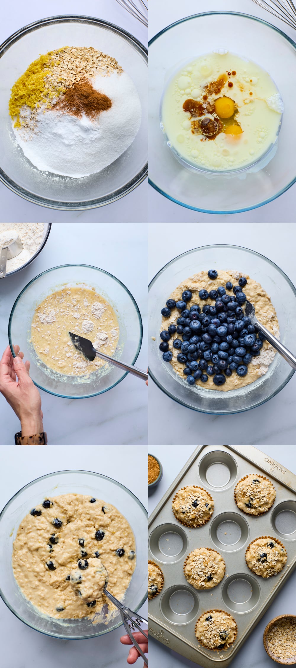 Bakery Style Blueberry Oat Muffins Directions