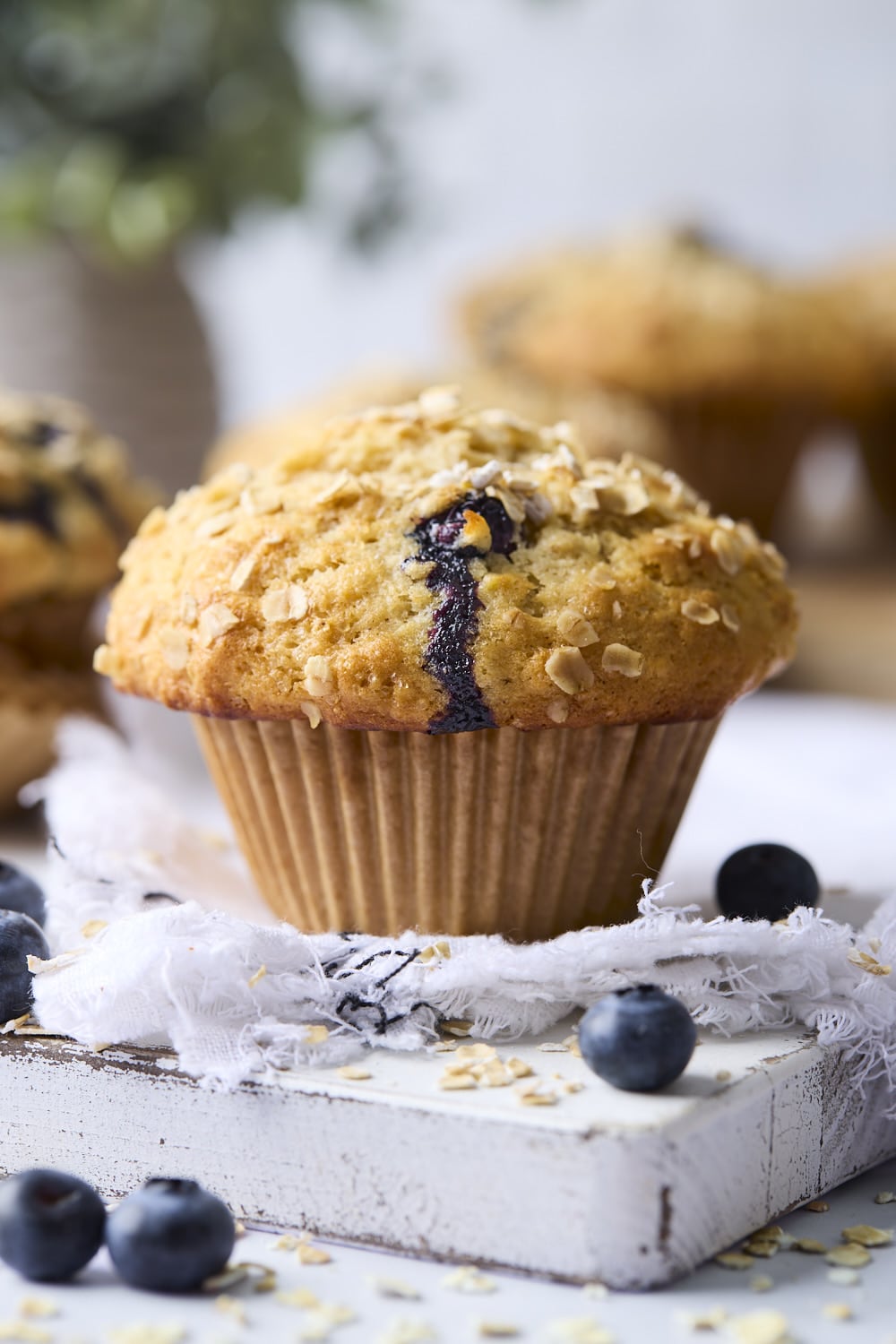 Bakery Style Blueberry Oat Muffins