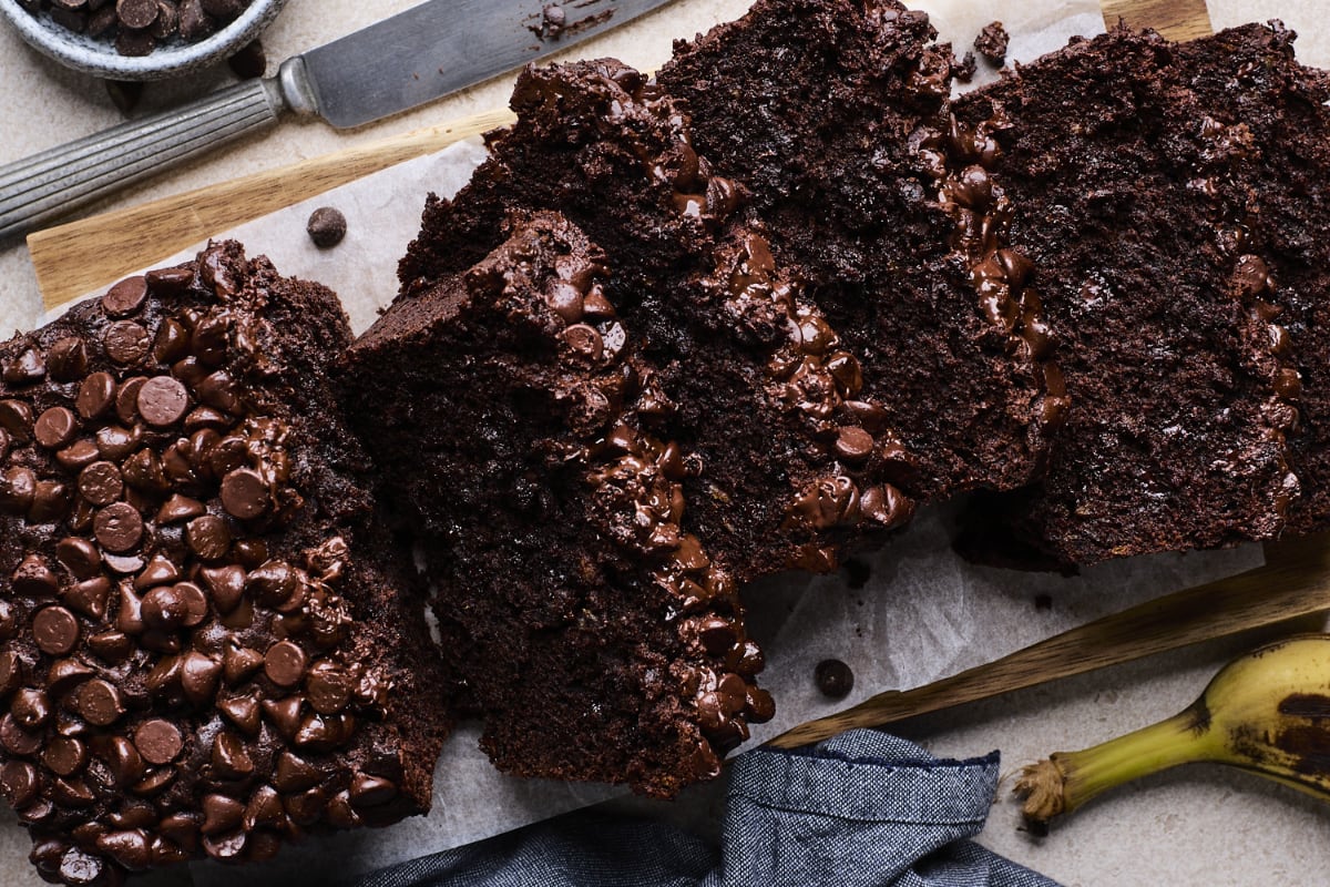 Fudgy Double Chocolate Banana Bread