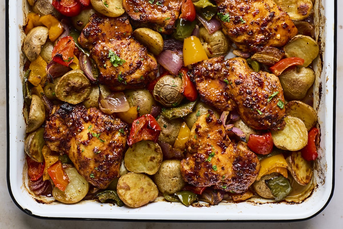 Sheet Pan Honey Chipotle Chicken With Veggies