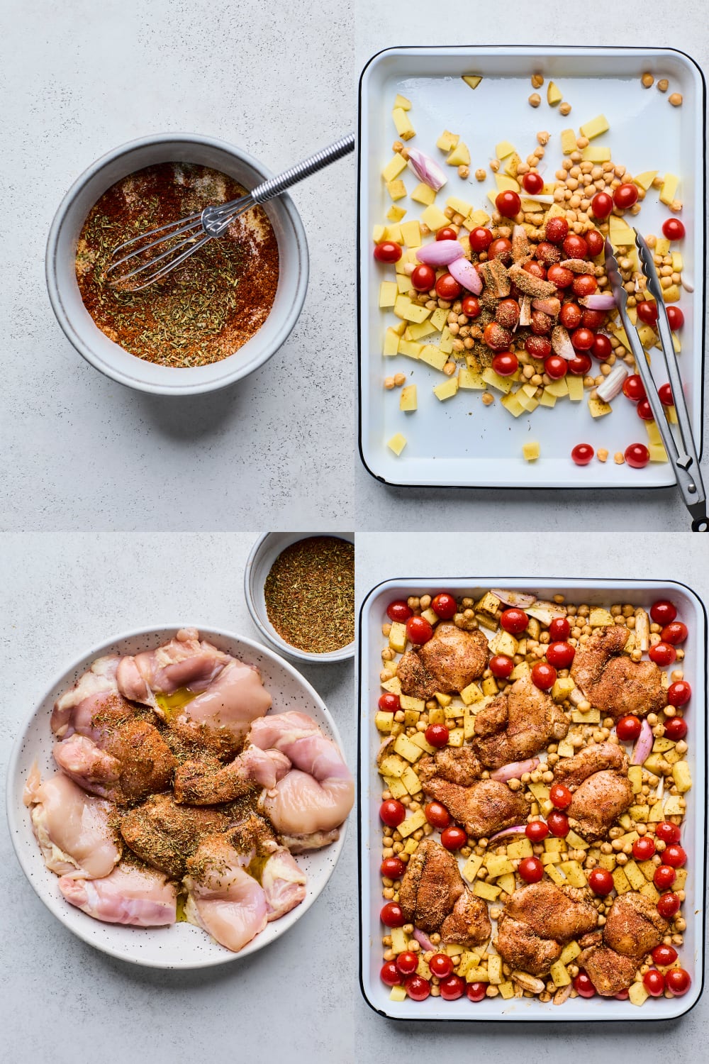 Sheet Pan Chicken Tomatoes Chickpeas and Pesto