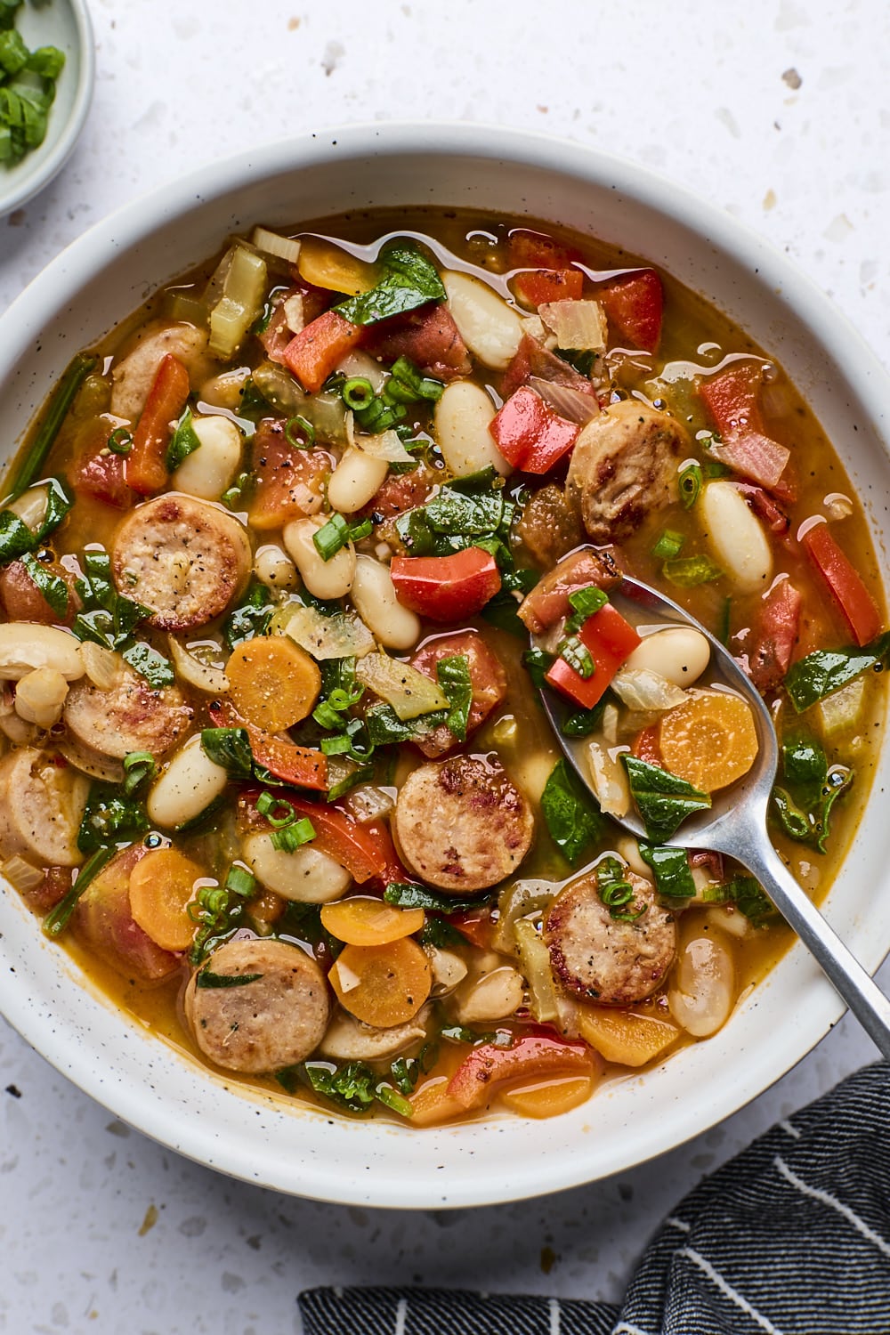 Cajun Style Chicken Sausage White Bean Soup