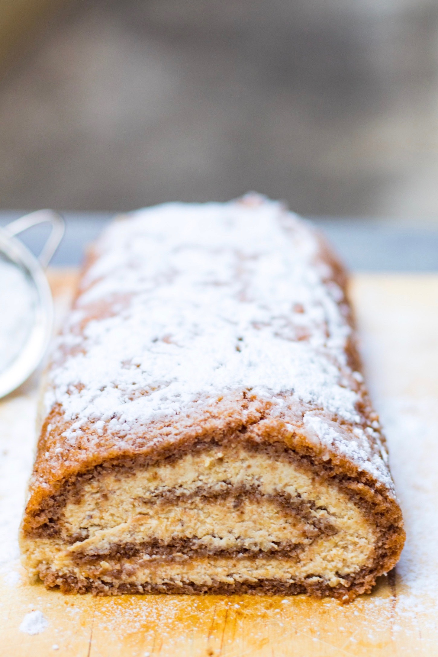 Gluten free walnut roll cake